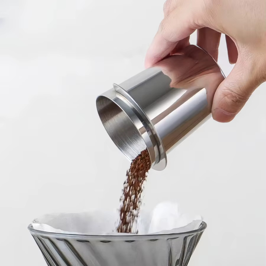 WUWANLI Kaffeepulver Dosierbecher aus 304 Edelstahl in Schwarz und Silber - Bild 1