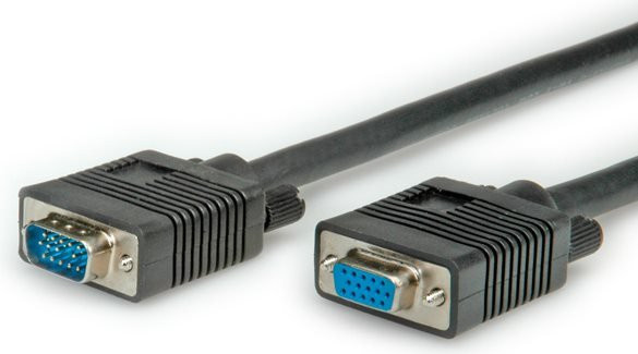 Roline VGA Verlängerungskabel Schwarz 6,0 m mit VGA 15pol. Stecker und Buchse, doppelt geschirmt und schraubbar - Bild 2
