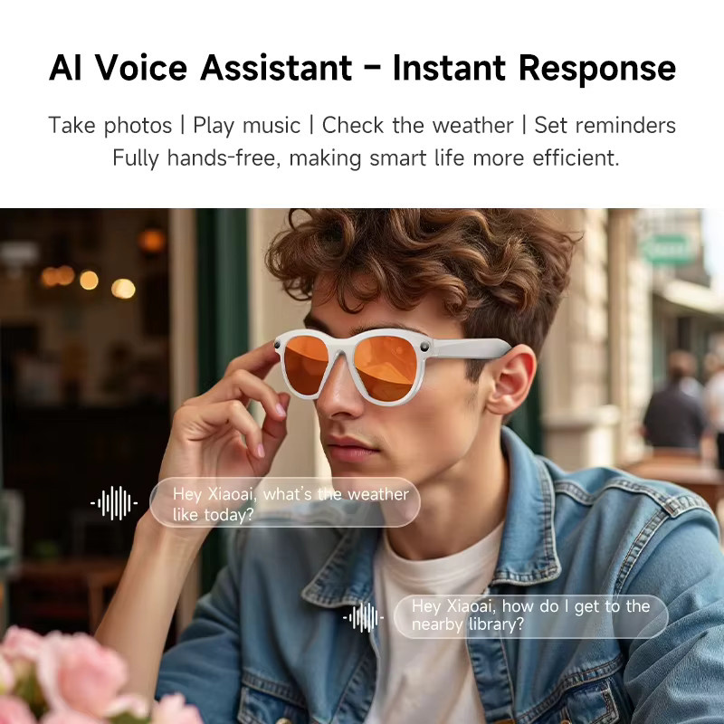 XMSJ KI-Smart-Brille in Schwarz mit HD Foto-Video-Aufnahme, Sprachassistent, Bluetooth-Anrufen und Musikfunktion - Bild 5