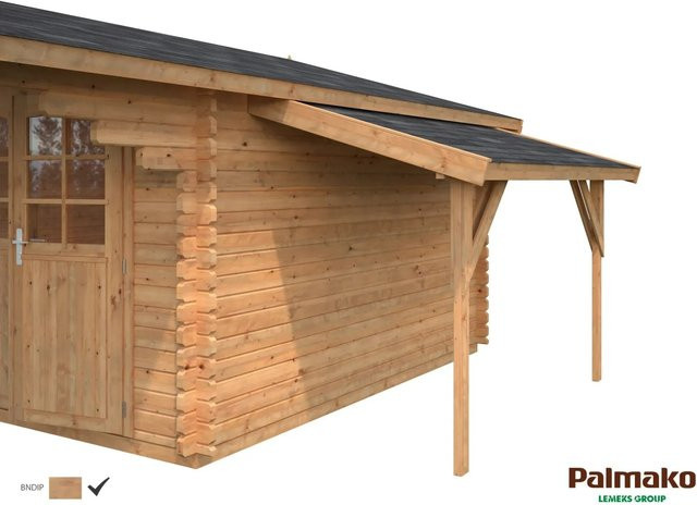 Palmako Schleppdach aus Fichtenholz in Braun mit Montageset B: 290 cm, T: 144 cm - Bild 1