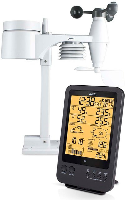 Alecto Professionelle Wetterstation mit Funksensor in Schwarz - Bild 1