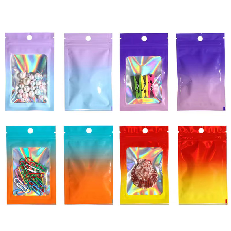 50 Stück MOONMADE Holografische Laser Folienbeutel mit Druckverschluss in Multicolour für Schmuck Display Verpackung - Bild 2