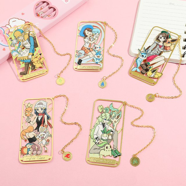 5 Stück Bandai Pokemon Anime Metall Lesezeichen Set für Erwachsene in Multicolour - Bild 1