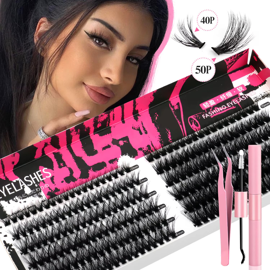 Lasvirey DIY Cluster-Wimpern-Set, künstliche Nerz-Wimpern, natürlich - Bild 3