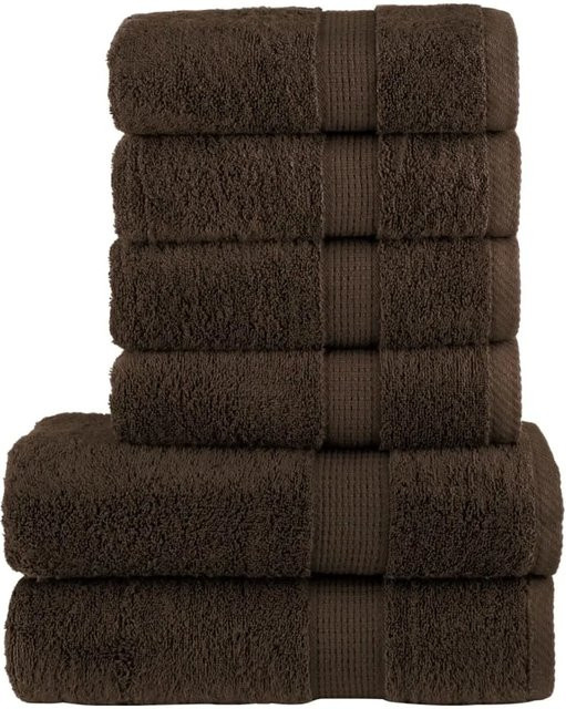 vidaXL 6-teiliges Premium-Handtuch-Set aus 100% Baumwolle in Braun mit 600 g/m2 - Bild 1