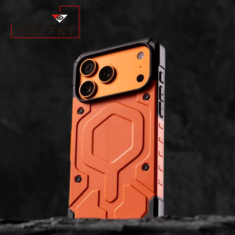 Pathfinder Series Militärische Heavy-Duty Stoßfeste Handyhülle für iPhone 17 Pro Max und 17 Air mit MagSafe Magnetischer Schutzabdeckung in Gelb und Orange - Bild 4