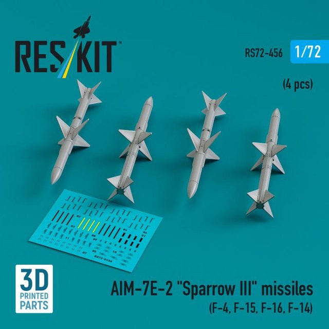 ResKit Models AIM-7E-2 Sparrow III missiles, 4-teiliges Set, 3D Printed - Bild 1