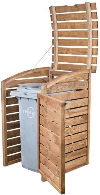 Intergard Mülltonnenbox aus imprägniertem Kiefernholz in Braun, B/T/H: 72 x 90 x 120 cm - Bild 1