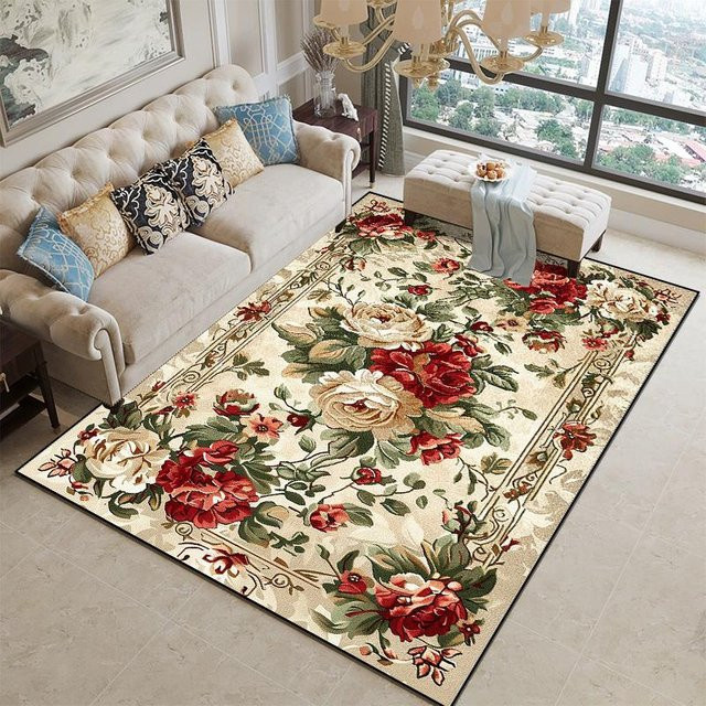 Karpetti Teppich mit Blumenmuster, weich und rutschfest, waschbar, B/T: 100 x 200 cm, Mehrfarbig - Bild 1