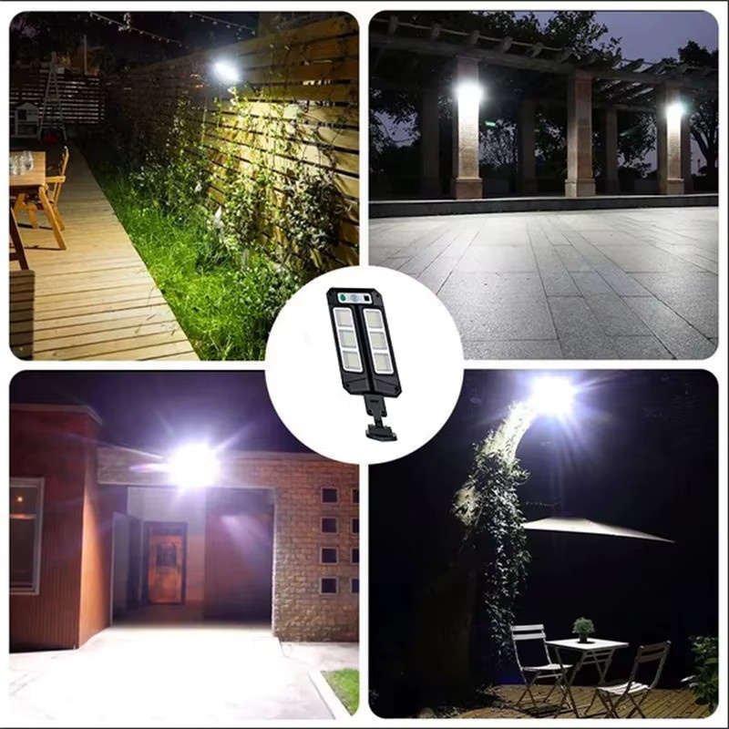 XIWANGFIRE Solar-LED-Wandlampe mit Bewegungssensor und Dämmerungssensor, Wasserdichte Außenleuchte in Schwarz für Garten und Veranda - Bild 4
