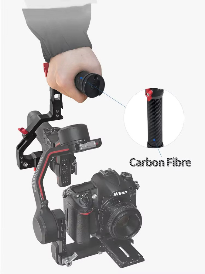 DJI Einstellbarer Seiten-Hebehandgriff mit Schnellschalter und Schienenklemme für DJI Ronin RS2, RS3 und RS4 PRO in Schwarz - Bild 4