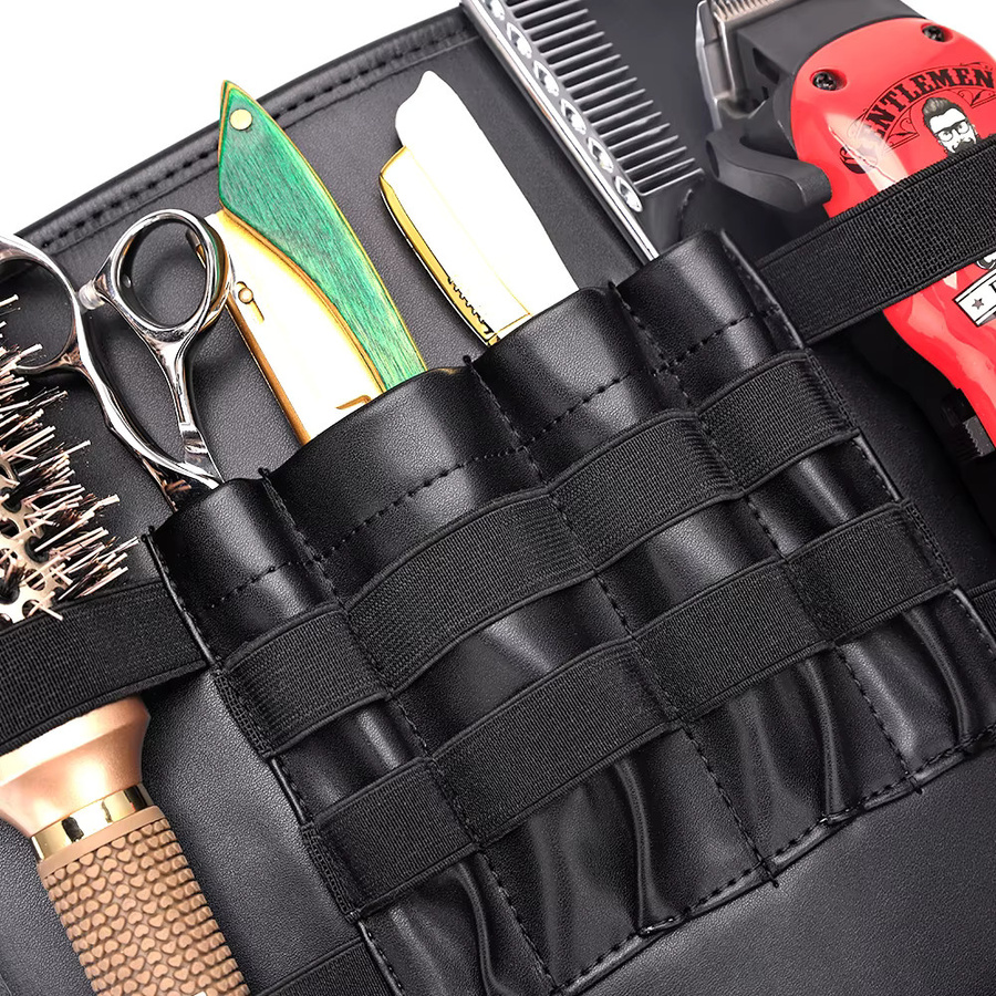 Professionelle Brusttasche aus Kunststoff für Scheren, Kämme und Clips in Schwarz zur Aufbewahrung von Styling-Werkzeugen im Salon oder Barbershop - Bild 5