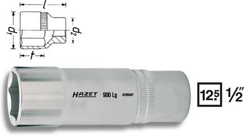 Hazet Steckschlüsseleinsatz 900LG 6-kant 1/2 Zoll 27 mm Silber - Bild 1