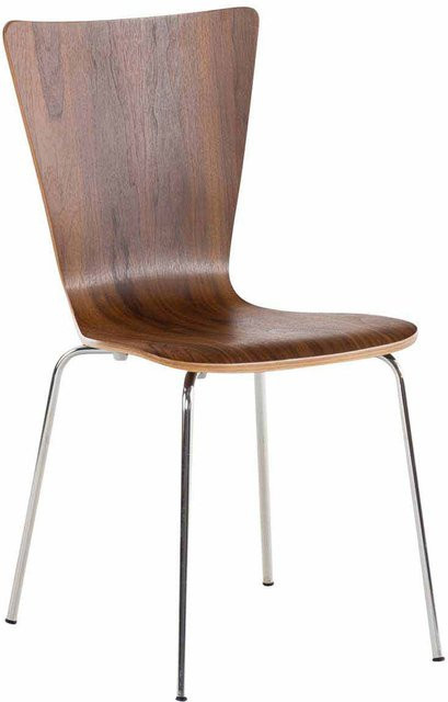 TPFLiving Besucherstuhl Jaron mit Holzsitz in Walnuss, stapelbar, B/T/H: 50 x 50 x 84 cm - Bild 1