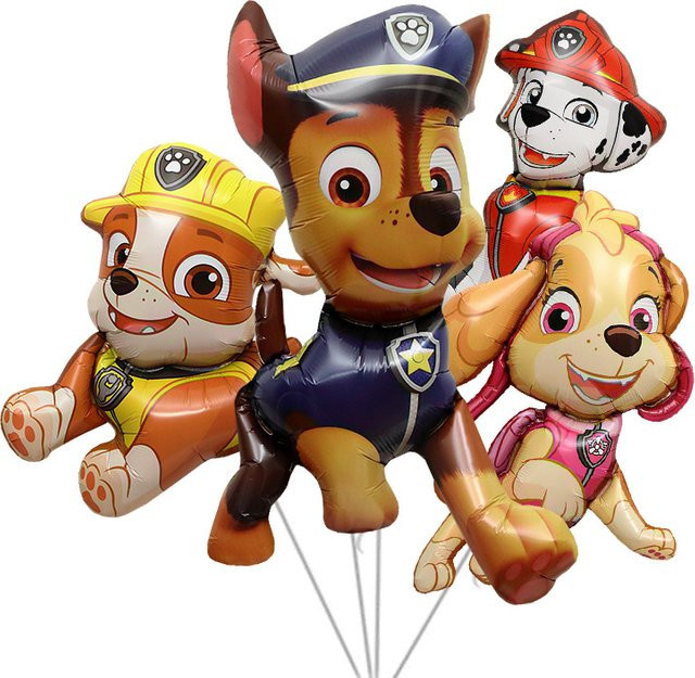 Paw Patrol Rettungshund Chase, Aluminiumfolienballon, 4-teiliges Set - Bild 1
