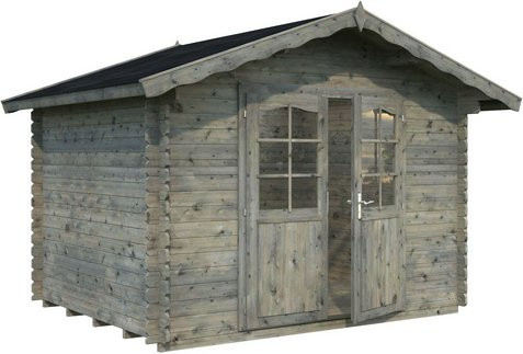 PALMAKO Blockbohlenhaus Vivian aus Holz in Grau, B/H/T: 363 x 245 x 240 cm - Bild 1