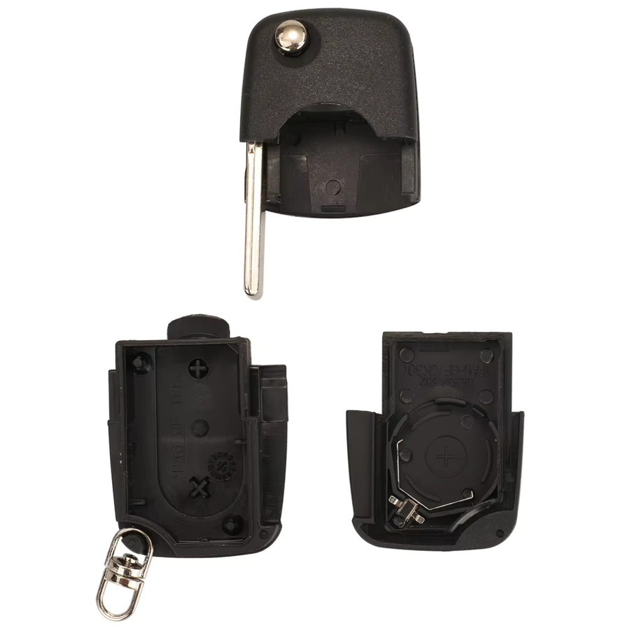 Jingyuqin Auto-Klappschlüsselgehäuse in Schwarz für Volkswagen VW Jetta Golf Passat Beetle sowie Skoda Seat Polo B5 mit 2/3/4 Tasten - Bild 4
