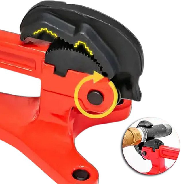 Homyl Hochleistungs-Rohrschraubstock aus Aluminium in Rot, selbstjustierende Klemme und rutschfester Rohrhalter für Industrieprojekte - Bild 1