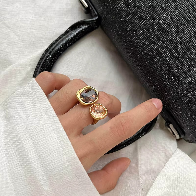 Taoya Ring, Gold, Kristall, Damen, Vintage - Bild 4