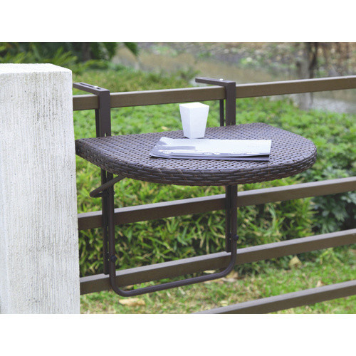 Garden Pleasure Balkon-Hängetisch Agra klappbar in Braun mit Aluminium-Tischplatte B/T/H: 60 x 50 x 43 cm - Bild 3