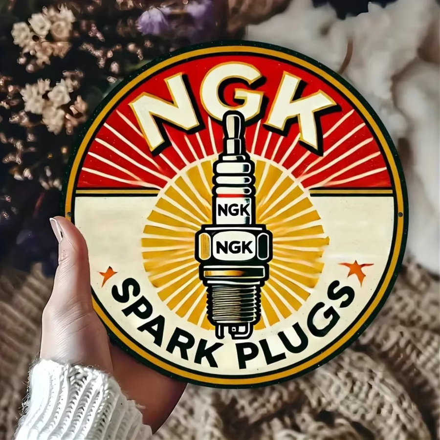 NGK Spark Plug Metall-Blechschild Wandkunst-Dekoration in Multicolour, B/H: 20,3 x 20,3 cm - Bild 4