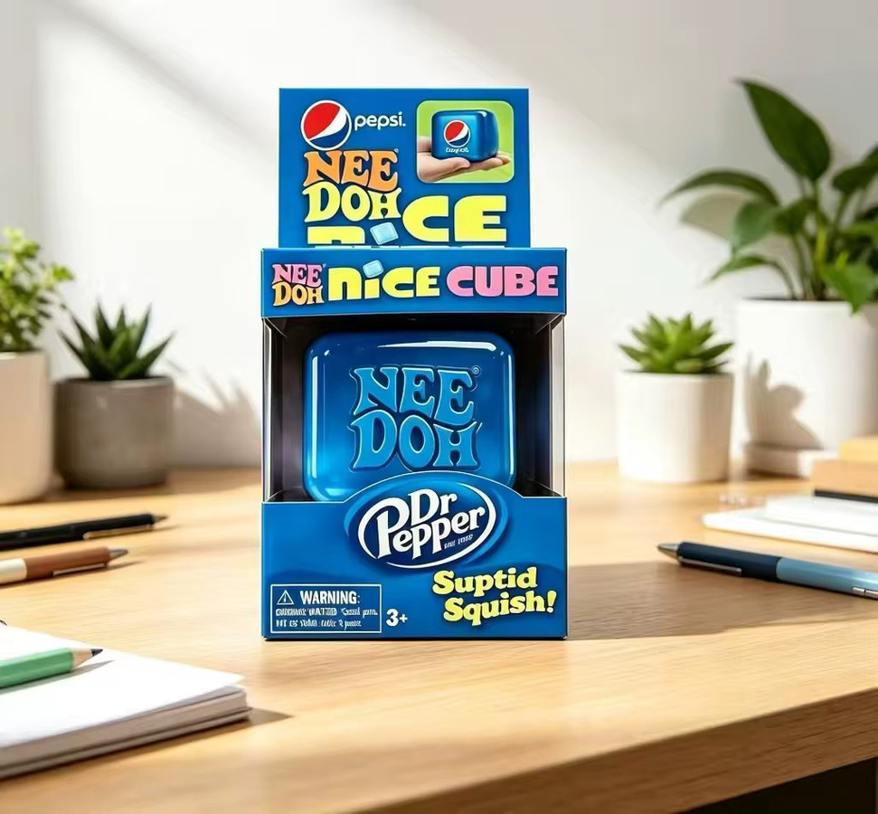 Schylling Pep Si Nice Cube, Weiches Sensorisches Fidget-Spielzeug, Blue - Bild 3