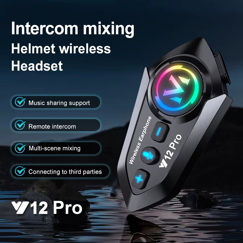kebidumei Y20 Pro Motorrad-Intercom Helm-Gegensprechanlage mit Musik-Sharing und Freisprechfunktion, Schwarz - Bild 2
