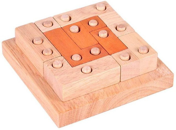 IQ Geometrisches Puzzlespiel 3D, Holzpuzzle, Bunt, ab 6 Jahren