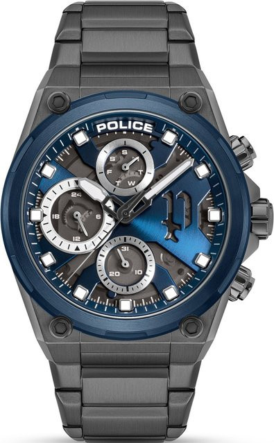 Police Herrenuhr Airflow, Quarz, Edelstahl, Blau, 43 mm, 5 ATM - Bild 1