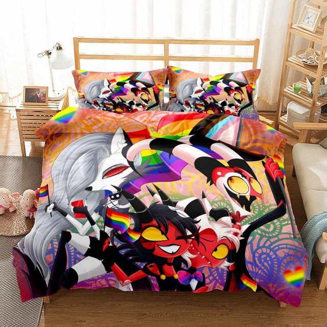 Loona Mädchen Bettwäsche-Set aus Mikrofaser mit Grafikdesign, 3-teilig, B/H: 155 x 215 cm, Mehrfarbig - Bild 1