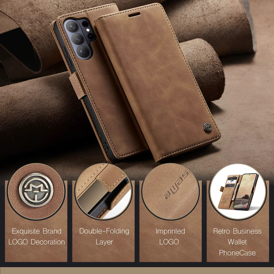 Luxuriöse Leder-Brieftasche Handyhülle für Samsung Galaxy S26 Ultra, S25 FE und S26 Plus in Blau mit Kartenfächern und Standfunktion - Bild 2