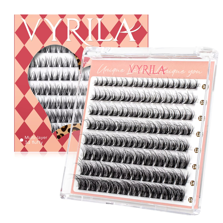 VYRILA Wimpern-Cluster D-Curl 3D Wispy Einzelwimpern, Black, Unisex - Bild 7