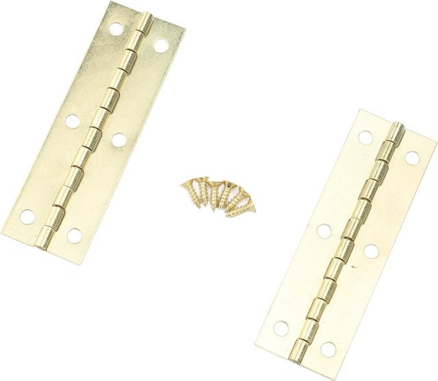 20er Set GoolRC Klappscharnier aus Messing im Retro-Design für Schrankmöbel, Farbe: Gold/Gelb, B/H: 75 x 25 mm - Bild 1