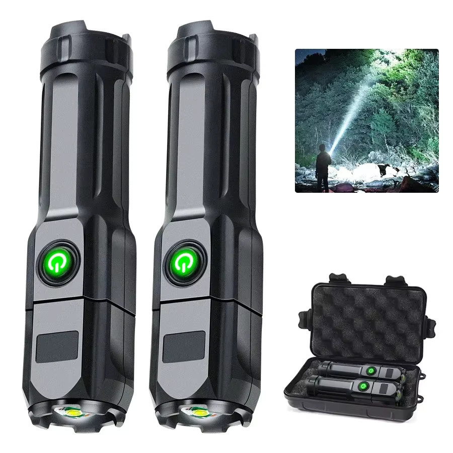 BALDR LED Camping Taschenlampe mit USB-Ladefunktion, wasserdichte High Power Taschenlampe mit Zoom und integrierter Batterie, Schwarz - Bild 7