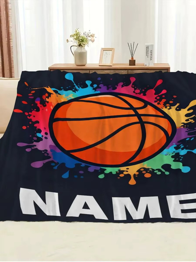 Personalisierte Fleece-Namensdecke von SRH in Multicolour mit geometrischem Design, weiche Plüschdecke für Erwachsene - Bild 7