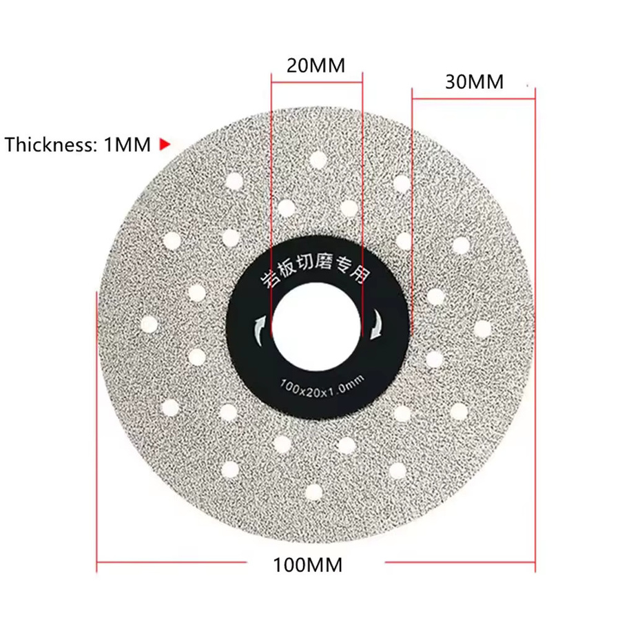 Diamant-Trocken-Trennscheibe für Marmor, Porzellan, Glas und Keramikfliesen, Durchmesser: 100 mm, superdünn - Bild 2