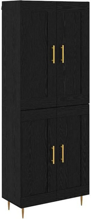 vidaXL Highboard in Schwarz und Eichen-Optik für Wohnzimmer und Esszimmer, B/T/H: 69,5 x 34 x 180 cm