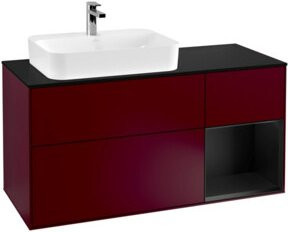 V&B Finion Waschtischunterschrank mit LED-Wandbeleuchtung, Breite: 120 cm, glänzend blau - Bild 1
