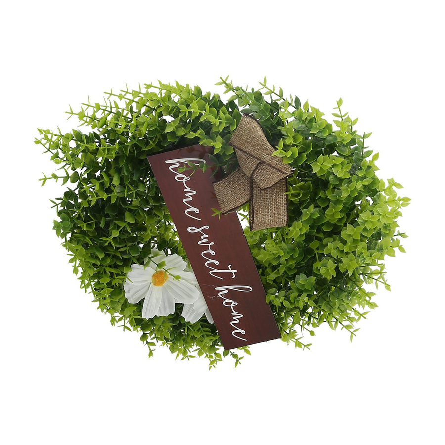 Künstlicher Haustürkranz von KONNWEI in Grün als dekorative Blumengirlande für Hochzeiten, Festivals und Partys, Durchmesser: 41 cm - Bild 2