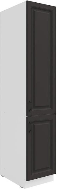Küchen Vorratshochschrank Stilo Grau mit Türen und Regalböden Breite: 40 cm - Bild 1