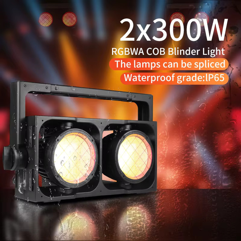 AICPOSE 2x300W RGBAW 5-in-1 COB Blinder LED Bühnenbeleuchtung IP65 Wasserdicht Schwarz - Bild 6