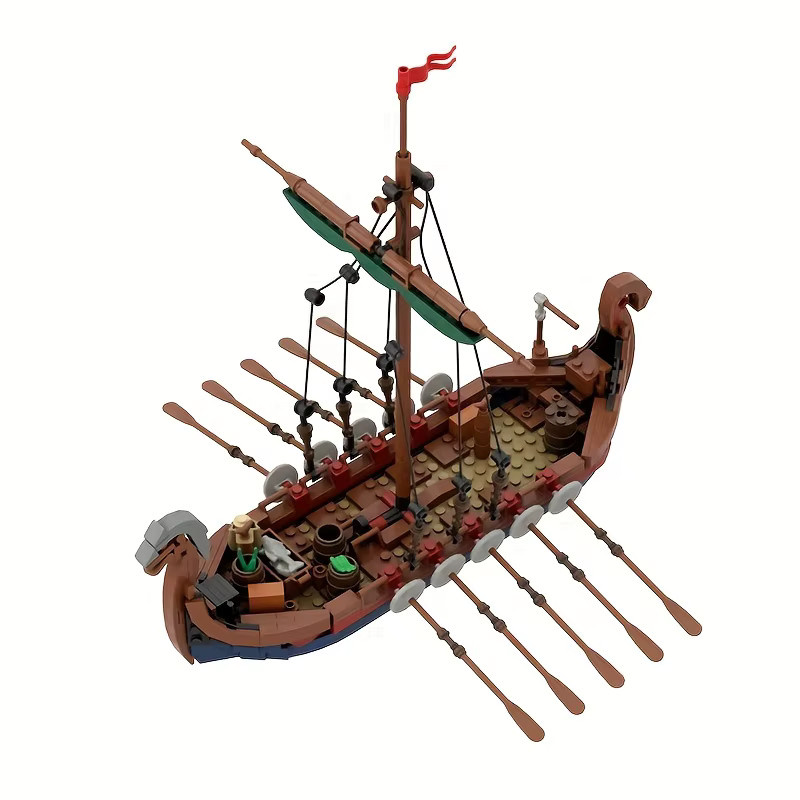 Garno MOC Mittelalterliches Wikingeschiff, Bausteine, 463 Teile - Bild 3
