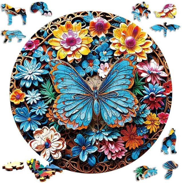 Yiran toy Puzzle Denkspiele Himmelblau Holz ab 14 Jahren - Bild 1