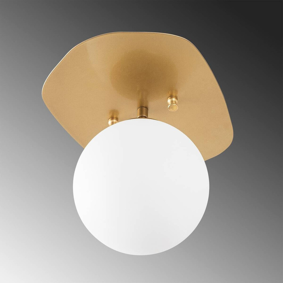 Opviq Deckenleuchte Well in Gold/Messing aus Glas und Metall mit E14 Fassung, B/T/H: 25 x 25 x 25 cm - Bild 3