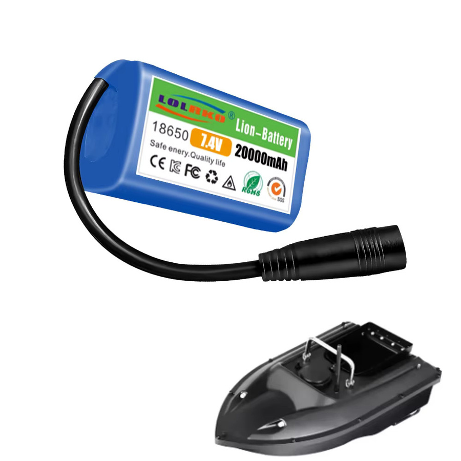 ALalito Ersatzbatterie mit USB-Ladegerät für RC Köderboote, 7,4 V 20000 mAh, Blau - Bild 5