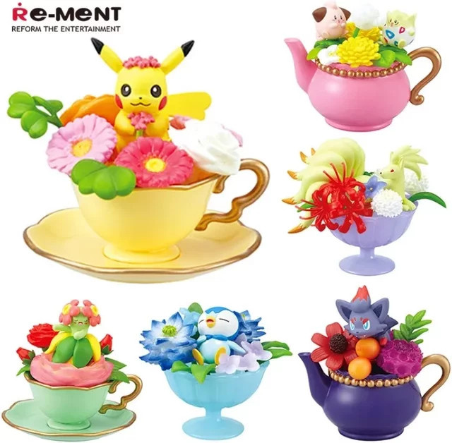 Re-ment Pokémon Miniatur Blumentasse Szene Blind Box, Figur, Bunt - Bild 1
