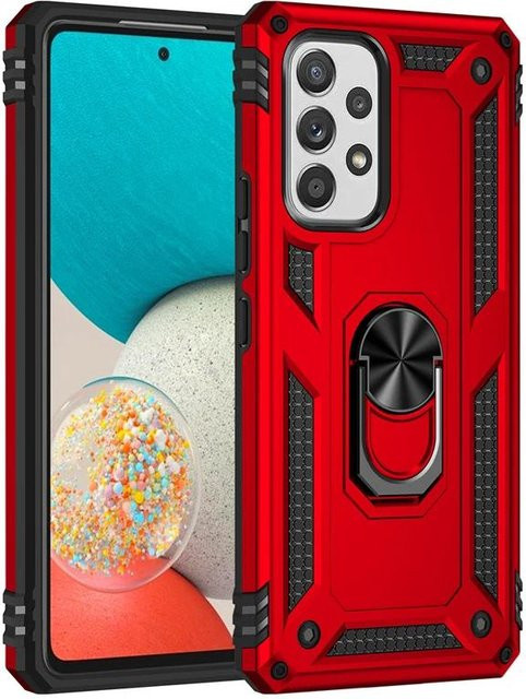 Robuste stoßfeste Rüstungshülle mit Ringabdeckung für Samsung Galaxy S26 S25 S24 S23 S22 Ultra Plus A56 A55 A36 A26 A17 A16 in Rot - Bild 1