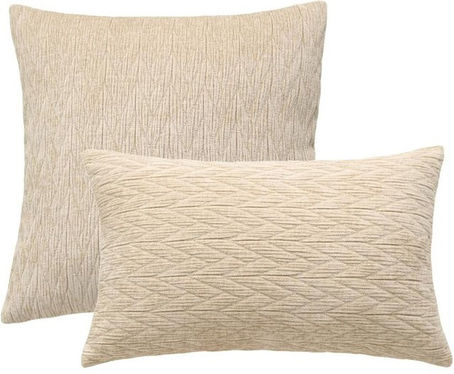 Gesteppter Samt-Kissenbezug von JMG Clothing in Beige, B/H: 50 x 30 cm - Bild 1