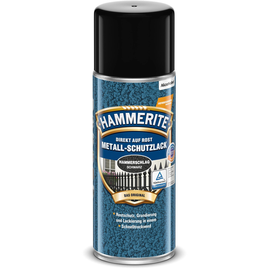 Hammerite Metall-Schutzlack-Spray Schwarz Hammerschlag 400 ml - Bild 2