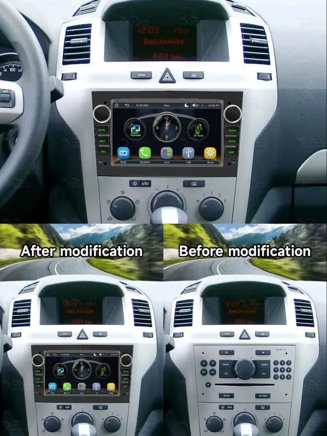 BQCC 7 Zoll Autoradio mit RDS FM AM und 7-Farben-Beleuchtung in Schwarz für Opel Astra H J Vectra Vauxhall Antara Zafira Corsa C D Vivaro Meriva Veda C-Max - Bild 5